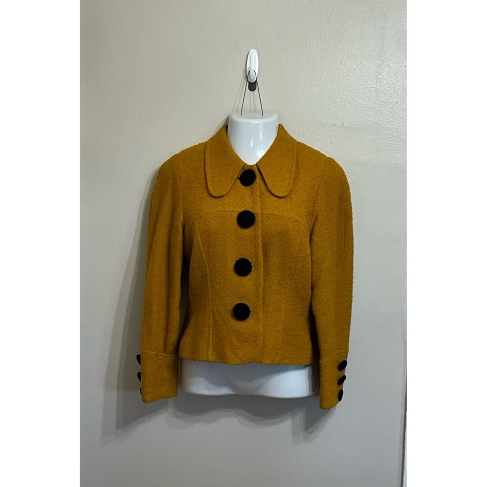 VINTAGE - NIPON BOUTIQUE - Mustard Yellow - Wool Boucle Blazer Size 12